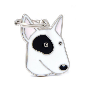 Medaglietta Cane Bull Terrier Bianco e Nero