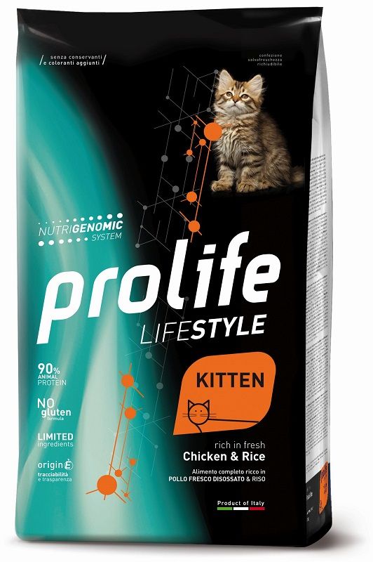 Prolife Kitten Pollo e Riso Nutrigenomic crocchette gattino 400g