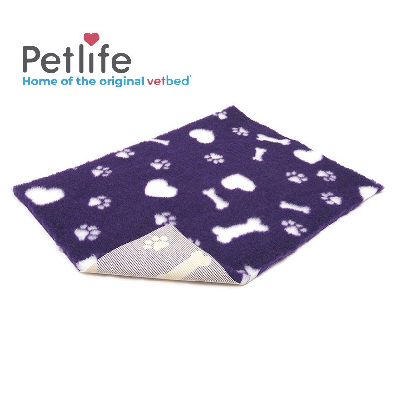 vetbed Purple Hearts & Bones antiscivolo tappetino vet bed originale inglese by Petlife