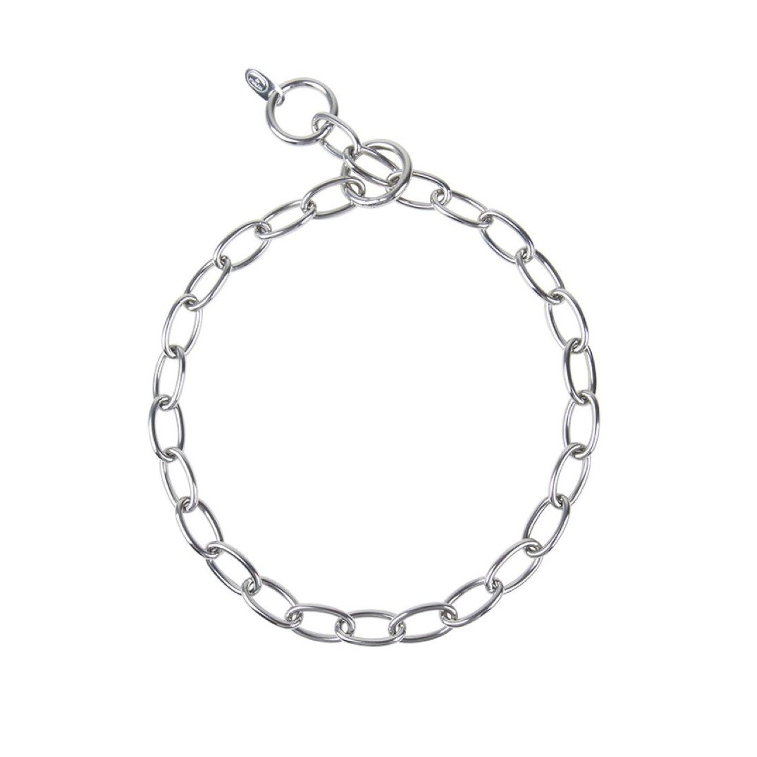 Collare Salvapelo Ovalina acciaio inox a strangolo maglia ovale