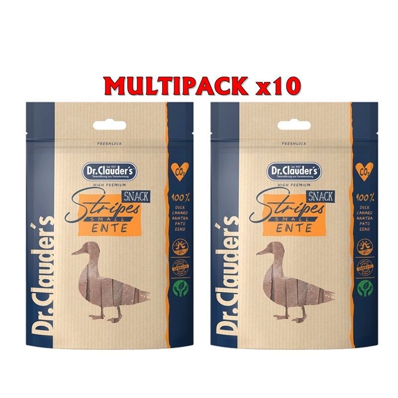 Dr. Clauder's Filet Strips di anatra 80g snack per cani in striscette Formato 10 x 80g