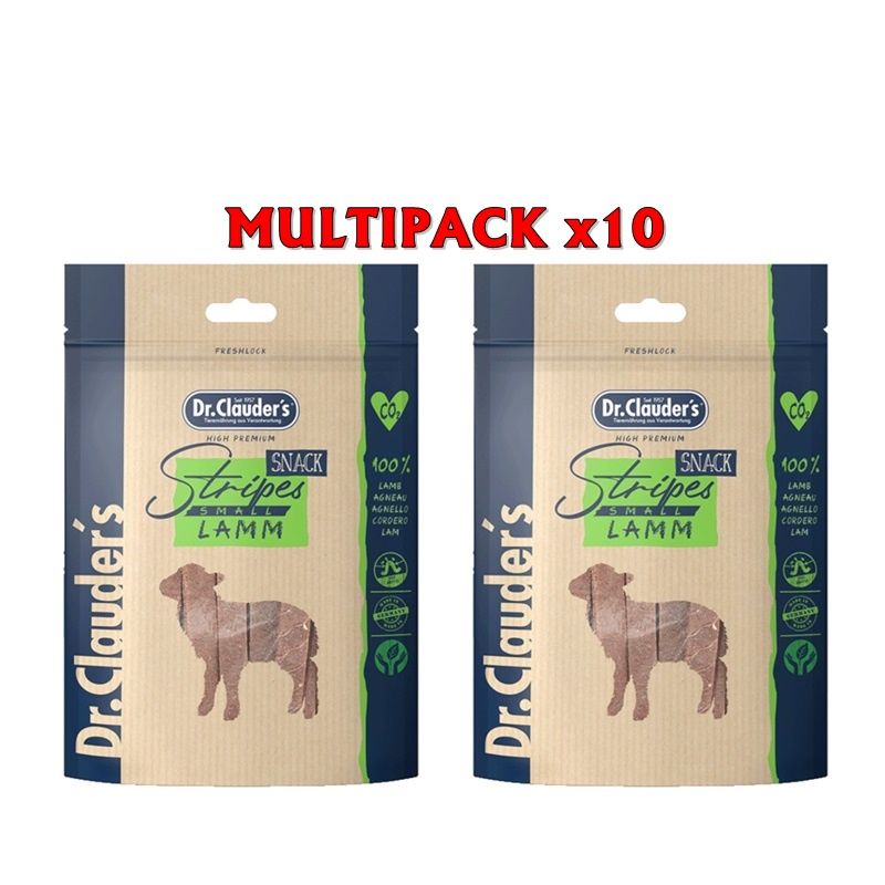 Dr. Clauder's Filet Strips di agnello 80g snack per cani in striscette Formato 10 x 80g