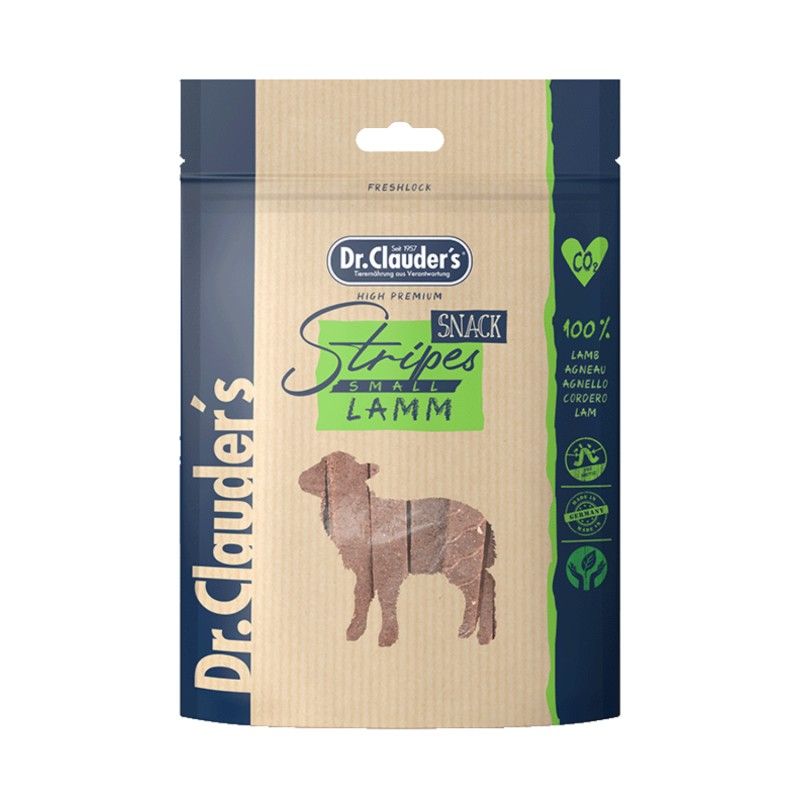 Dr. Clauder's Filet Strips di agnello 80g snack per cani in striscette