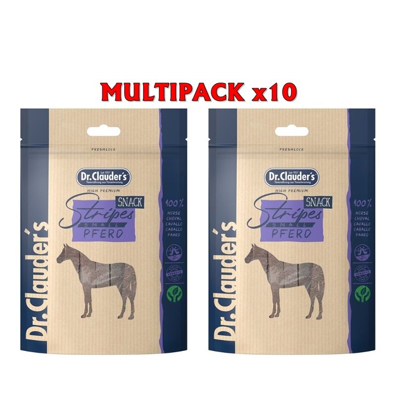 Dr. Clauder's Filet Strips al cavallo 80g snack per cani in striscette Formato 10 x 80g
