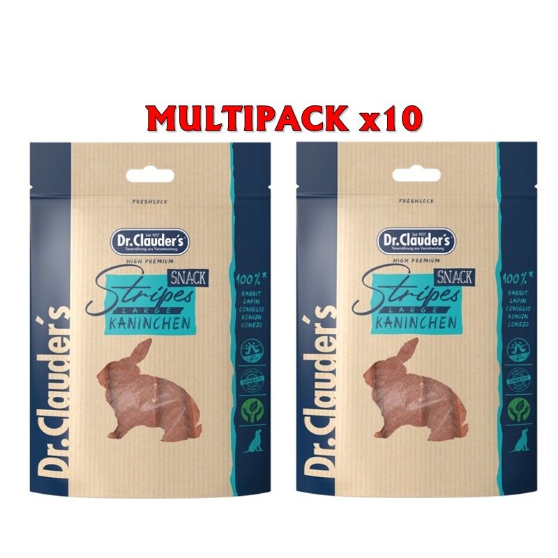 Dr. Clauder's Filet al coniglio 80g snack per cani in filetti Formato 10 x 80g