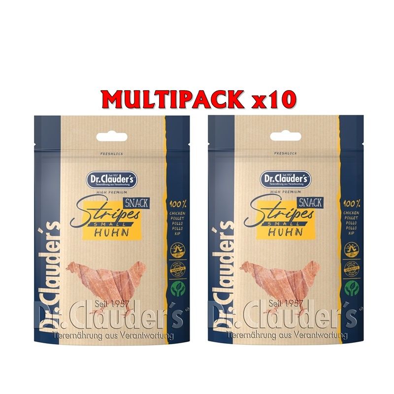 Dr. Clauder's Filet Strips al pollo 80g snack per cani in striscette Formato 10 x 80g