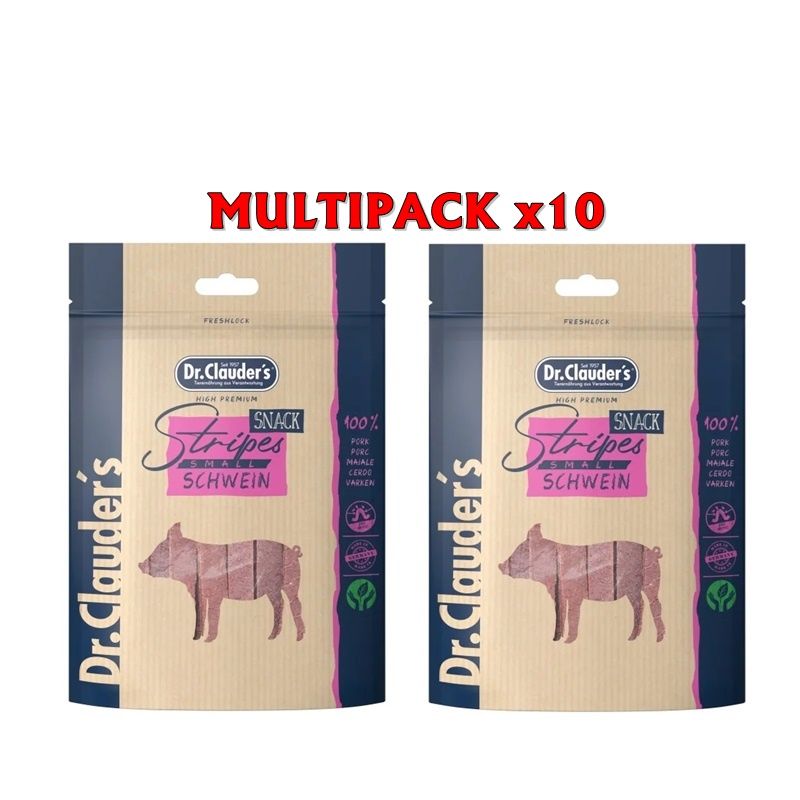 Dr. Clauder's Filet Strips al maiale 80g snack per cani in striscette Formato 10 x 80g