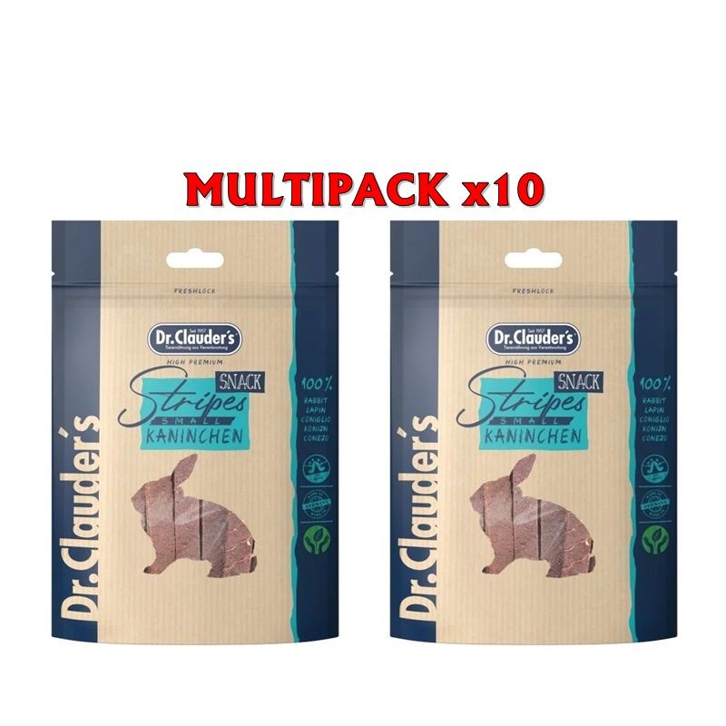 Dr. Clauder's Filet Strips al coniglio 80g snack per cani in striscette Formato 10 x 80g