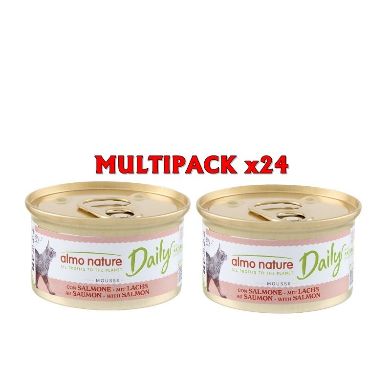Almo Nature Daily Menù Mousse con salmone 85g umido gatto Formato 24 x 85g