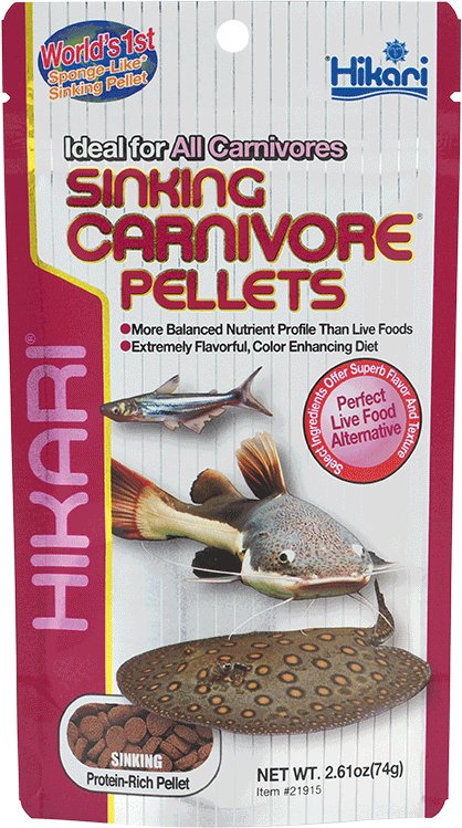 Hikari Tropical Sinking Carnivore Pellets 74g pellet affondanti per pesci carnivori grandi