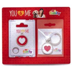 My Family You&Me Cuore medaglietta + portachiavi