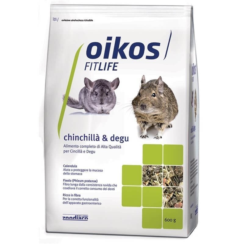 Oikos Chinchilla & Degu 600g alimento completo per cincillà e degu Oikos Chinchilla & Degu 600g alimento completo per cincillà e degu