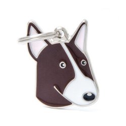 Medaglietta Cane Bull Terrier Bianco e Marrone 2017