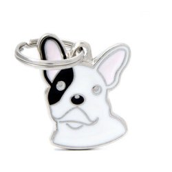 Medaglietta Cane BULLDOG Francese Bianco e Nero 2017