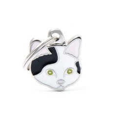 Medaglietta Gatto Europeo Bianco e Nero 2017