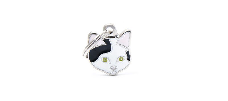 Medaglietta Gatto Europeo Bianco e Nero 2017
