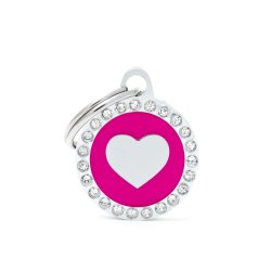 Medaglietta Glam Cerchio smaltato con Cuore con strass swaroski 2017
