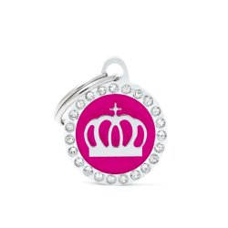 Medaglietta Glam Cerchio smaltato con Corona con strass swaroski 2017