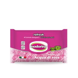 Inodorina Refresh all'Acqua di Rose salviette 40pz - AquaZooMania