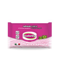 Inodorina Refresh Extra Latte e Vaniglia salviette 40pz - AquaZooMania