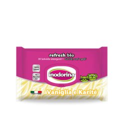 Inodorina Refresh Bio Vaniglia e Karitè salviette detergenti 