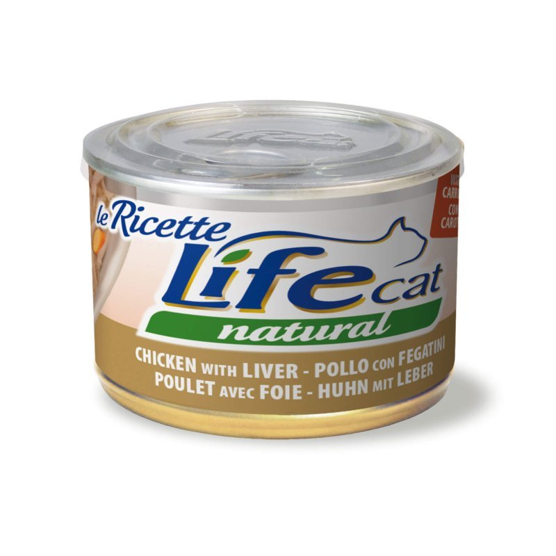 Life Cat Pollo con Fegatini e Carote 150g umido gatto