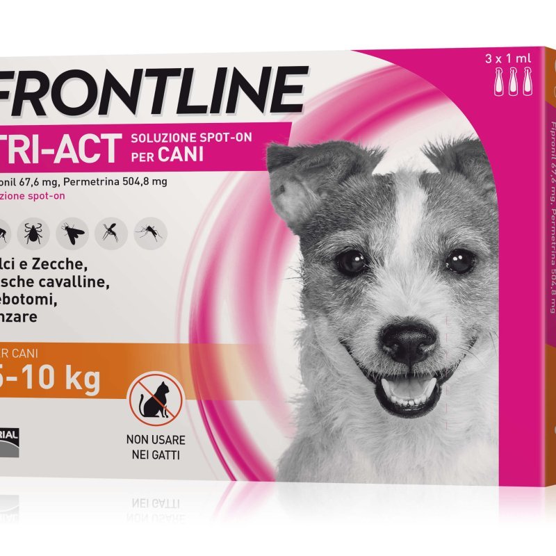 Frontline Tri-Act cane 5-10kg 3 pipette da 1ml