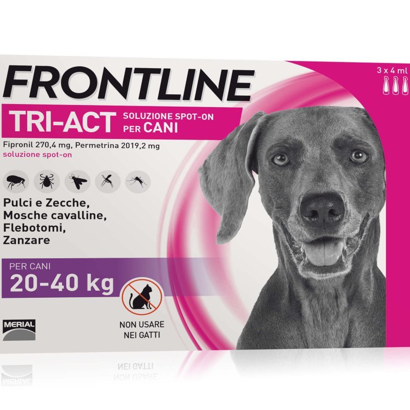 Frontline Tri-Act cane 20-40kg 3 pipette da 4ml