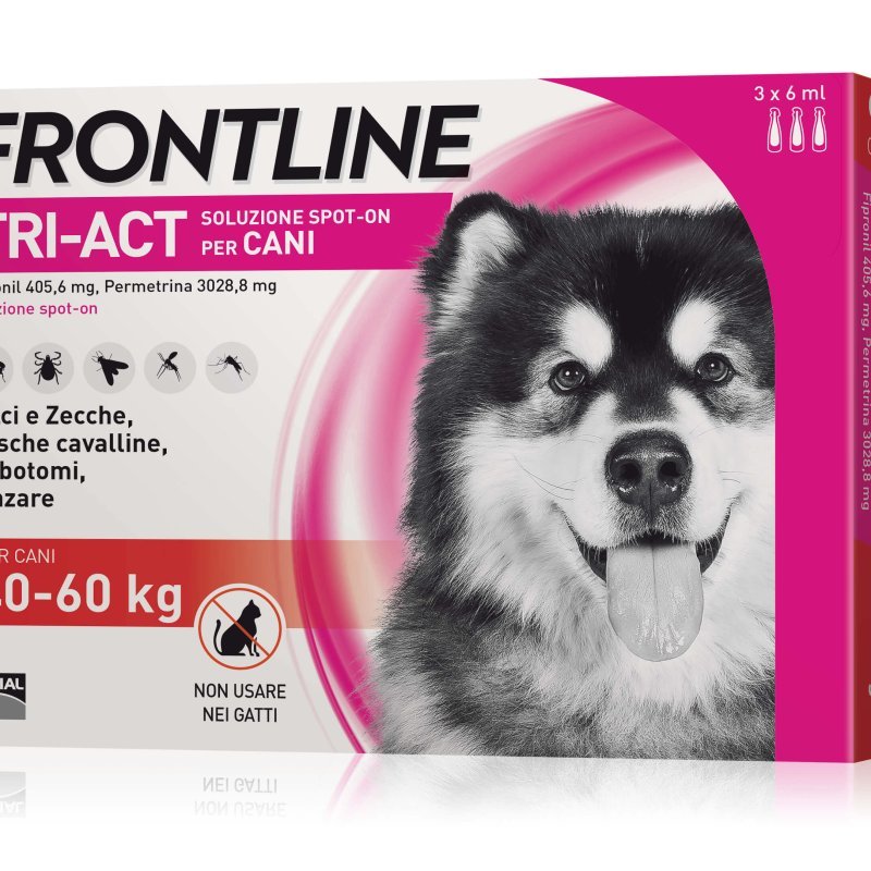 Frontline Tri-Act cane 40-60kg 3 pipette da 6ml