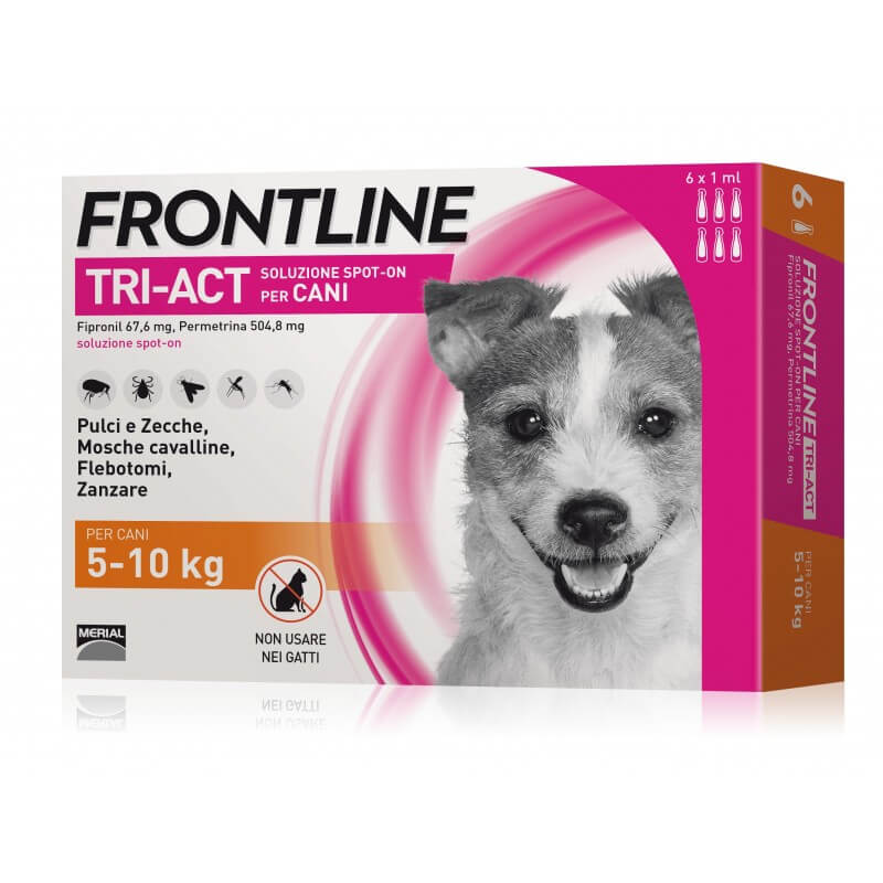 Frontline Tri-Act cane 5-10kg 6 pipette da 1ml