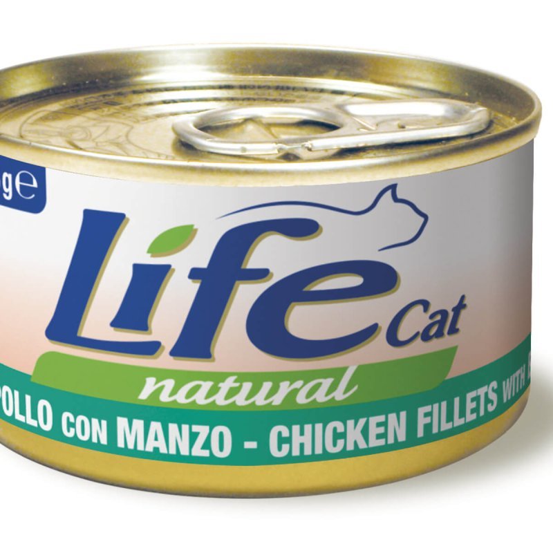 Life Cat Pollo e Manzo 85g umido gatto