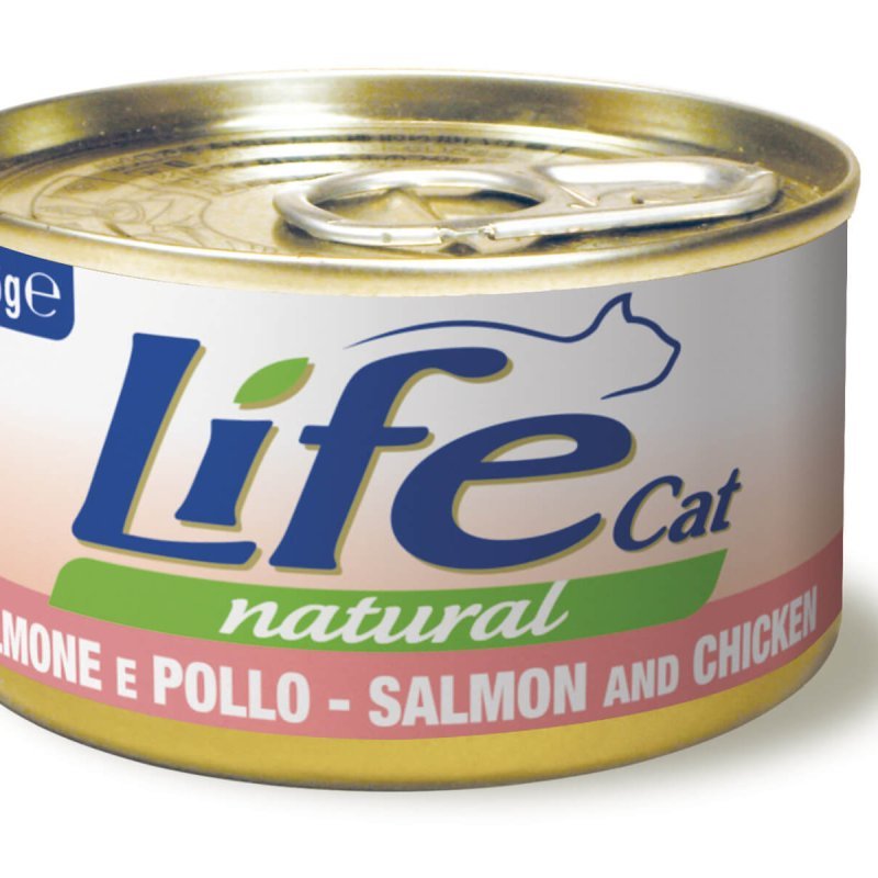Life Cat Salmone e Pollo 85g umido gatto
