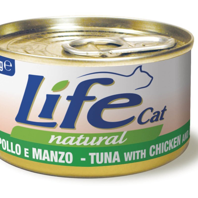 Life Cat Tonno Pollo e Manzo 85g umido gatto