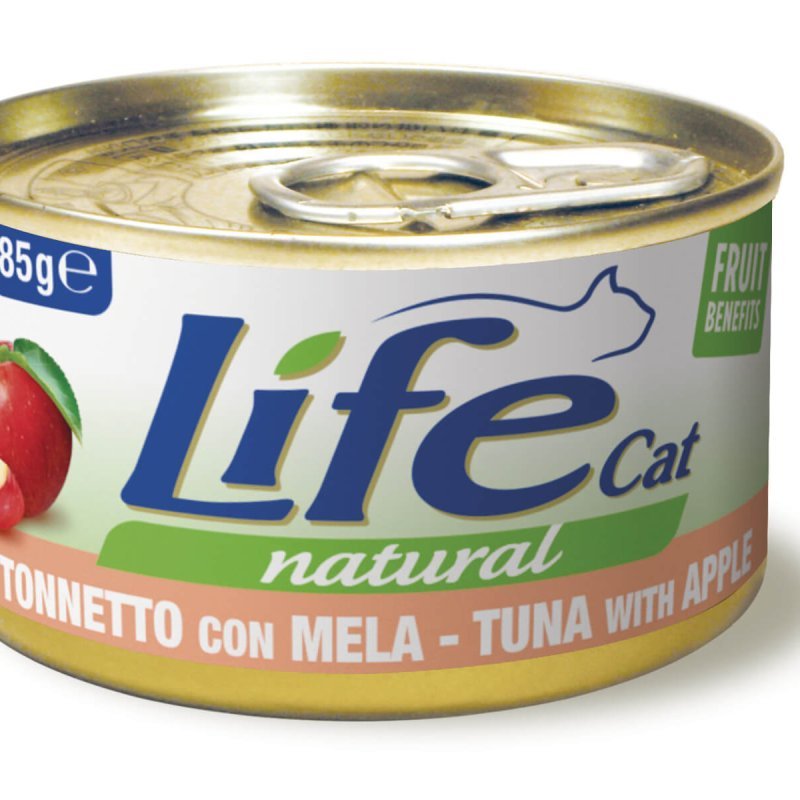 Life Cat Tonnetto con Mela 85g umido gatto