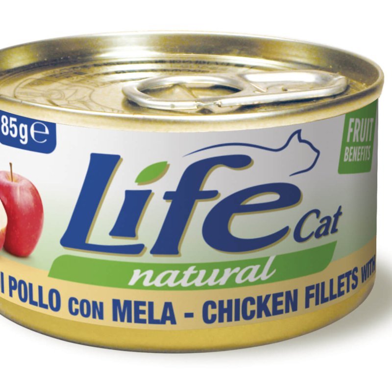 Life Cat filetti di Pollo con Mela 85g umido gatto