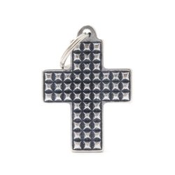 Medaglietta Bronx Croce Borchie Liscia