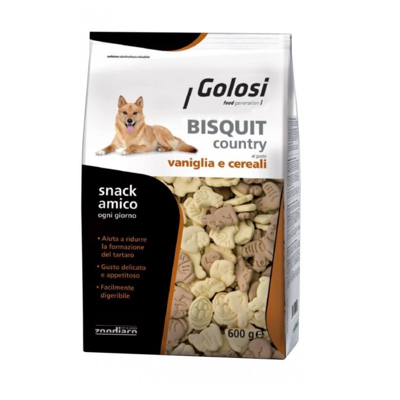 Golosi Biscotti Country Vaniglia e Cereali 600g per cani