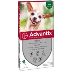 OFFERTA! Advantix Cani fino a 4 Kg 4 pipette pulci zecche per cane