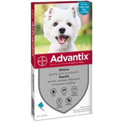 OFFERTA! Advantix Cani 4-10 Kg 4 pipette pulci zecche per cane