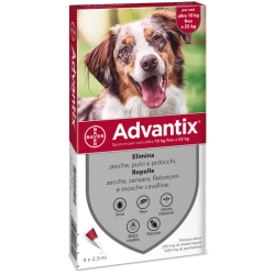 OFFERTA! Advantix Cani 10-25 Kg 4 pipette pulci zecche per cane