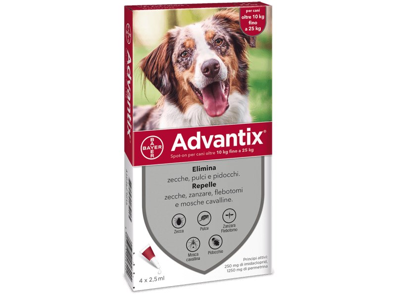 Advantix Cani 10-25 Kg 4 pipette pulci zecche per cane