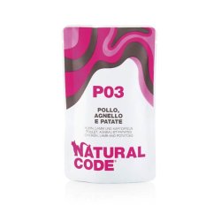 Natural Code Busta P03 Pollo, Agnello e Patate 70g umido gatto