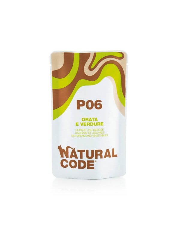 Natural Code Busta P06 Orata e Verdure 70g umido gatto - AquaZooMania