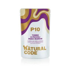 Natural Code Busta P10 Tonno e Piccoli Pesci Bianchi 70g umido gatto