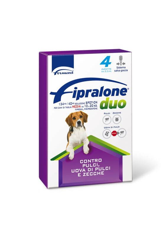 Fipralone Duo Spot-On Cane 10-20kg 4 pipette