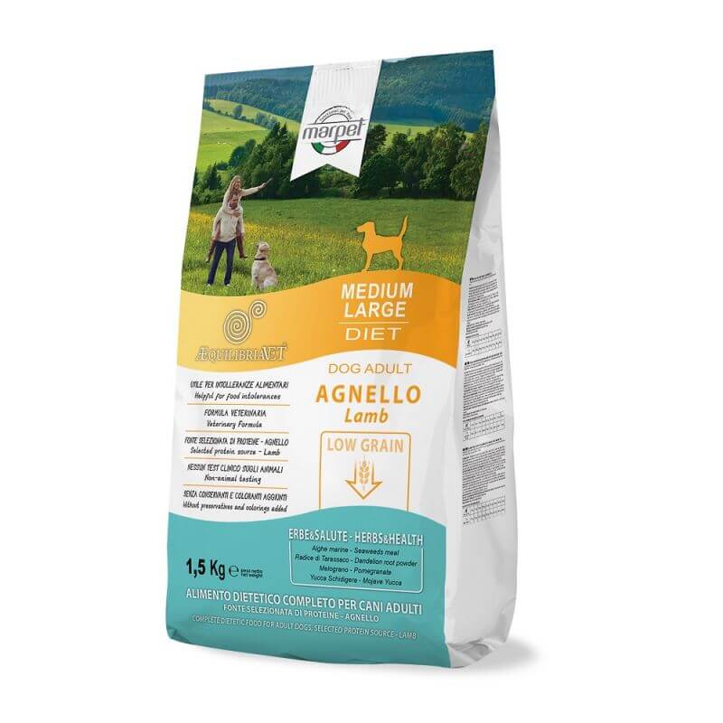 Equilibria Dog 100% Agnello Low Grain Adult Medium Large 1,5kg