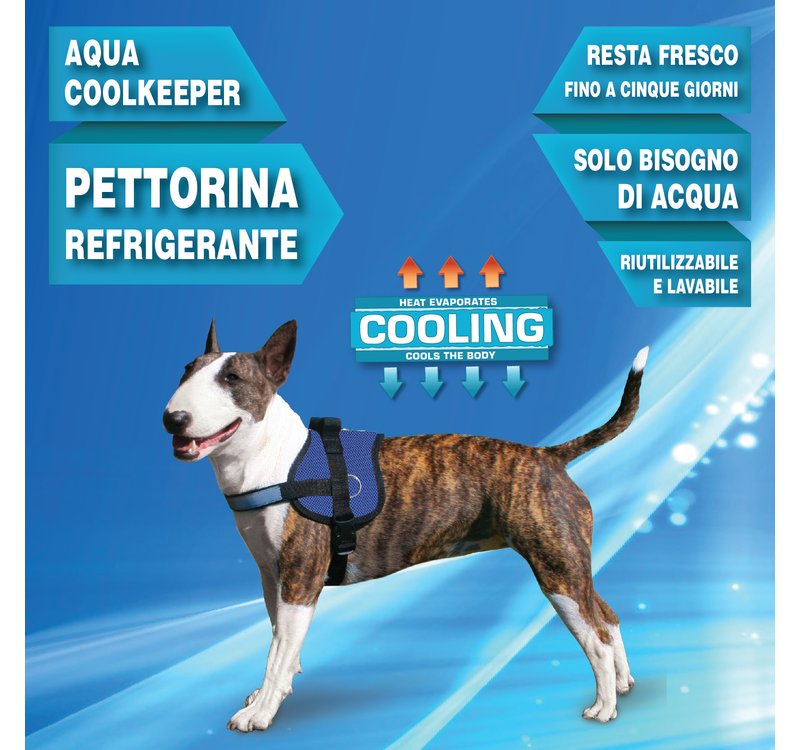 Aqua Coolkeeper Pettorina Survival rinfrescante Pacific Blue per cane