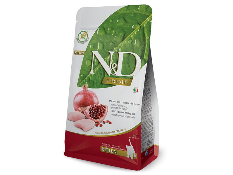 N&D Kitten Pollo e Melograno 1,5kg Grain Free crocchette gatto