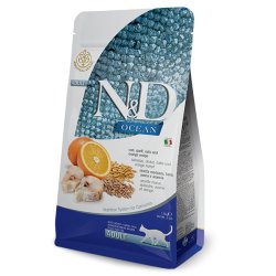 N&D Adult Merluzzo e Arancia Low Grain 1,5kg crocchette gatto