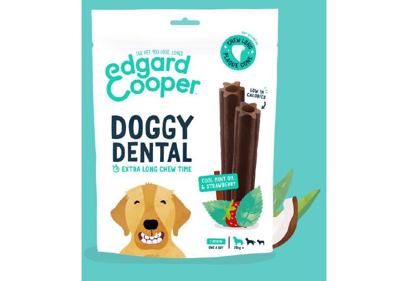 Edgard&Cooper Doggy Dental LARGE Fragola e Menta 240g snack per cani